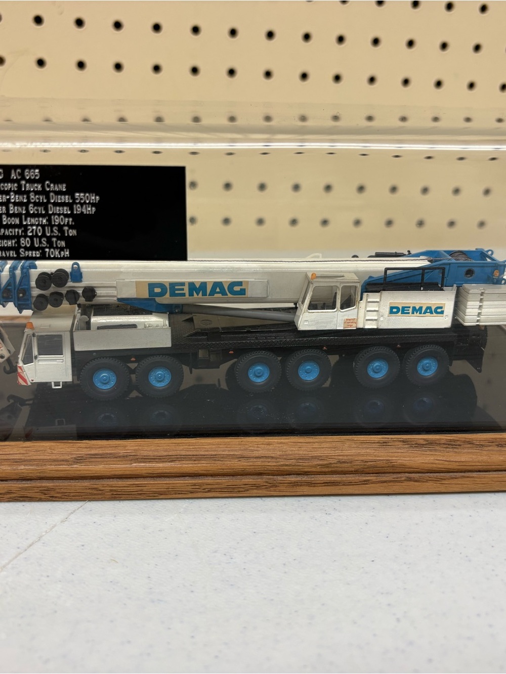 Blue and White Mobile Crane Collectible Model